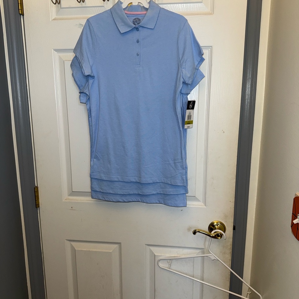 Set of 3 Girls Light Blue Kids Polo Shirts
